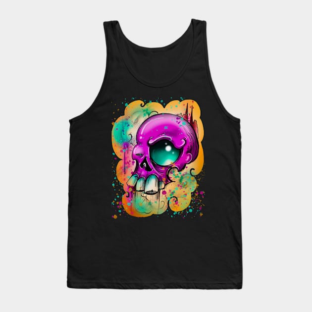 LollipopSkull Tank Top by Sing-Toe-Wrote 